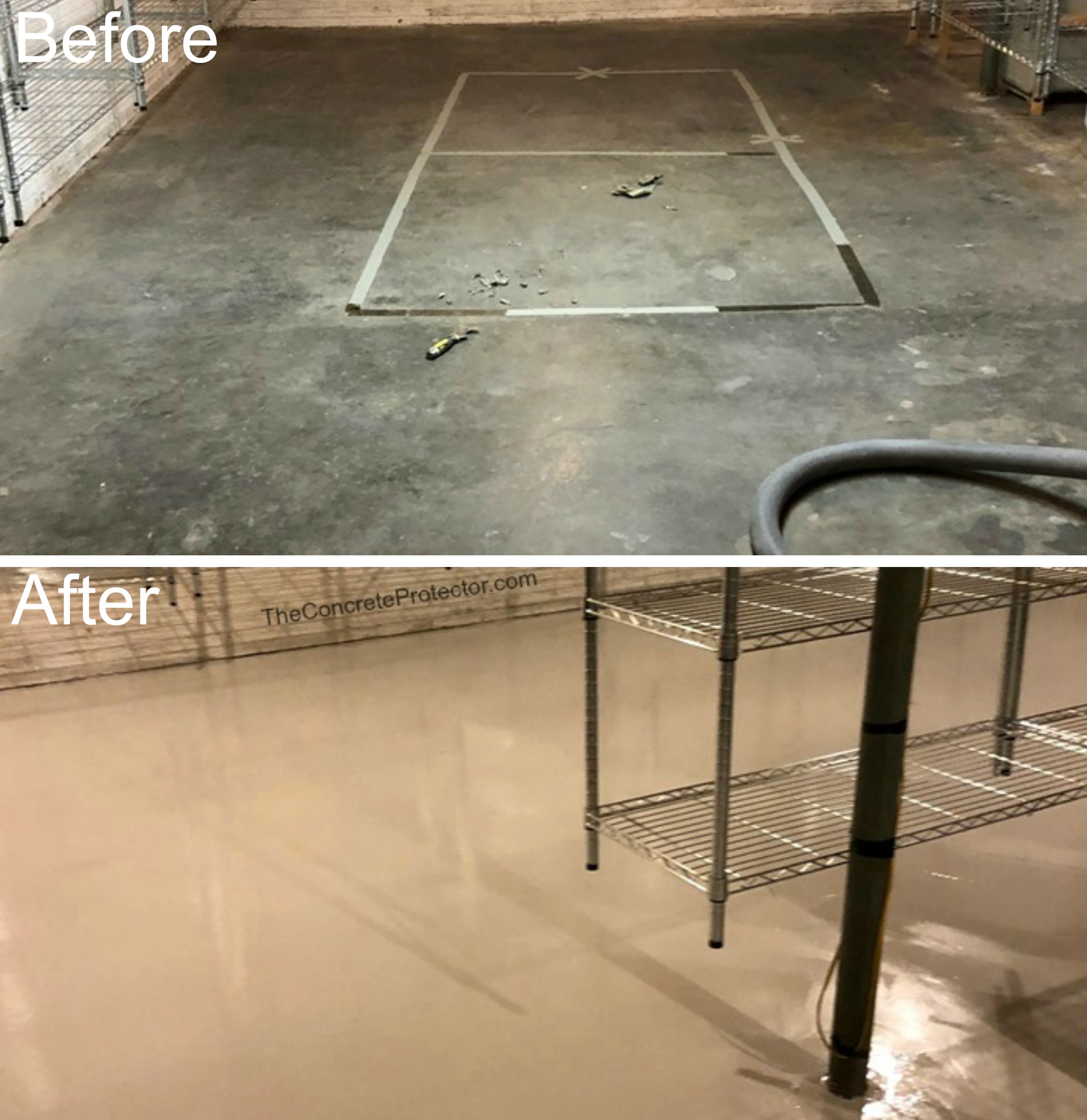Commercial epoxy floors before and after